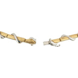 18k Yellow and White Gold 40.8g Heavy Fancy Bar Link Necklace 22"