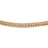 19k Portuguese Yellow Gold 22.3g Solid Floral Fancy Curb Link Chain Necklace 16"