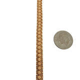 19k Portuguese Yellow Gold 22.3g Solid Floral Fancy Curb Link Chain Necklace 16"