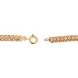 19k Portuguese Yellow Gold 22.3g Solid Floral Fancy Curb Link Chain Necklace 16"
