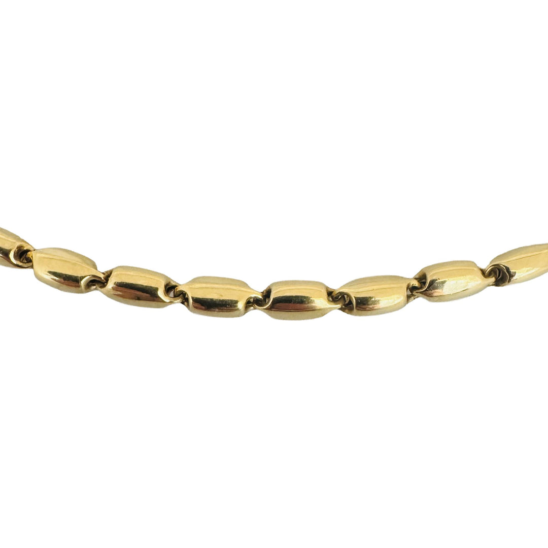 18k Yellow Gold 12g Ladies Polished 3mm Cylinder Link Chain Necklace Italy 16.5"