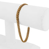 19k Portuguese Yellow Gold 11.2g Solid Floral Fancy Curb Link Bracelet 7.75"