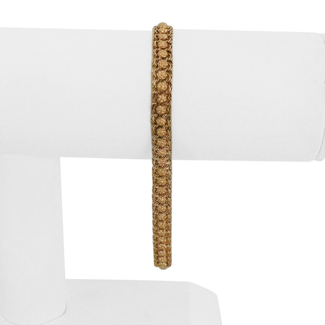 19k Portuguese Yellow Gold 11.2g Solid Floral Fancy Curb Link Bracelet 7.75"