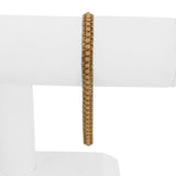 19k Portuguese Yellow Gold 11.2g Solid Floral Fancy Curb Link Bracelet 7.75"