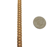19k Portuguese Yellow Gold 11.2g Solid Floral Fancy Curb Link Bracelet 7.75"