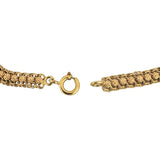 19k Portuguese Yellow Gold 11.2g Solid Floral Fancy Curb Link Bracelet 7.75"