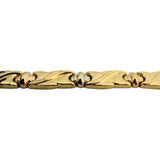 18k Yellow White and Rose Gold 19g Fancy Panel Link Bracelet 7.25"