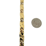 18k Yellow White and Rose Gold 19g Fancy Panel Link Bracelet 7.25"