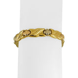 18k Yellow White and Rose Gold 19g Fancy Panel Link Bracelet 7.25"