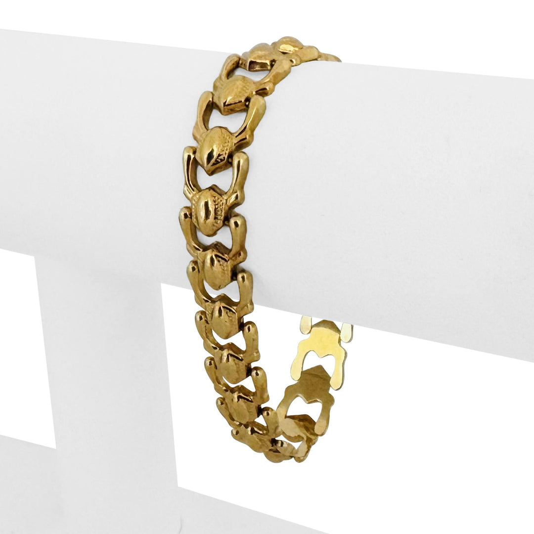 18k Yellow Gold 12.6g Vintage Milor 11mm Fancy Link Bracelet Italy 7.25"