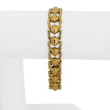 18k Yellow Gold 12.6g Vintage Milor 11mm Fancy Link Bracelet Italy 7.25"