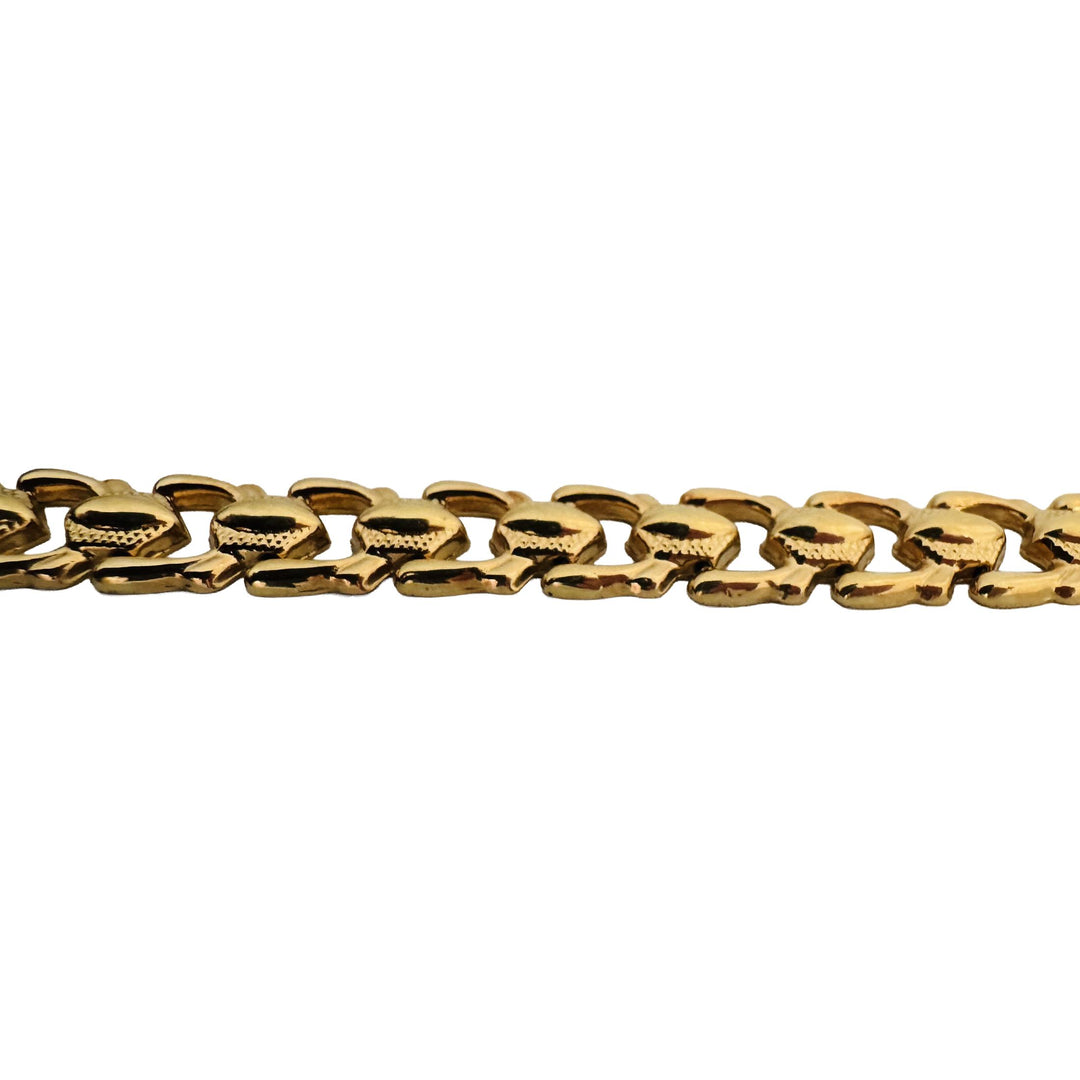 18k Yellow Gold 12.6g Vintage Milor 11mm Fancy Link Bracelet Italy 7.25"