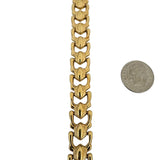 18k Yellow Gold 12.6g Vintage Milor 11mm Fancy Link Bracelet Italy 7.25"