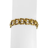 18k Yellow Gold 12.6g Vintage Milor 11mm Fancy Link Bracelet Italy 7.25"