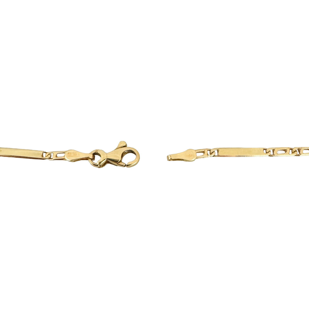 18k Yellow Gold 3.4g Thin Dainty 2mm Fancy Link Bracelet Italy 8"
