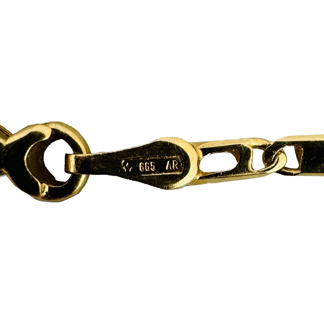 18k Yellow Gold 3.4g Thin Dainty 2mm Fancy Link Bracelet Italy 8"