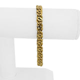 18k Yellow Gold 19.6g Men's Polished 8mm Fancy Curb Link Bracelet Italy 8"
