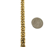 18k Yellow Gold 19.6g Men's Polished 8mm Fancy Curb Link Bracelet Italy 8"