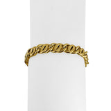 18k Yellow Gold 19.6g Men's Polished 8mm Fancy Curb Link Bracelet Italy 8"