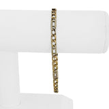 18k Yellow and White Gold 7.8g Men's 4.5mm Fancy Curb Link Bracelet 8"