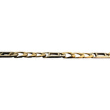 18k Yellow and White Gold 7.8g Men's 4.5mm Fancy Curb Link Bracelet 8"