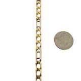 18k Yellow and White Gold 7.8g Men's 4.5mm Fancy Curb Link Bracelet 8"