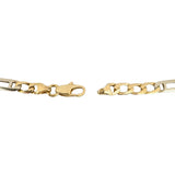 18k Yellow and White Gold 7.8g Men's 4.5mm Fancy Curb Link Bracelet 8"