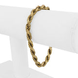 14k Yellow Gold 22g Solid Heavy 5mm Diamond Cut Ladies Rope Bracelet Italy 7.25"