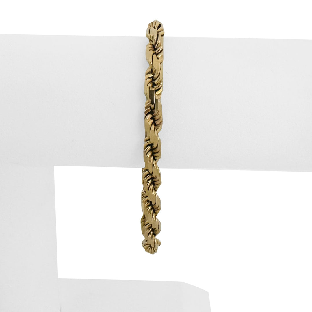 14k Yellow Gold 22g Solid Heavy 5mm Diamond Cut Ladies Rope Bracelet Italy 7.25"