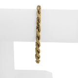 14k Yellow Gold 22g Solid Heavy 5mm Diamond Cut Ladies Rope Bracelet Italy 7.25"