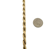 14k Yellow Gold 22g Solid Heavy 5mm Diamond Cut Ladies Rope Bracelet Italy 7.25"