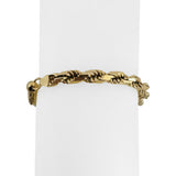 14k Yellow Gold 22g Solid Heavy 5mm Diamond Cut Ladies Rope Bracelet Italy 7.25"