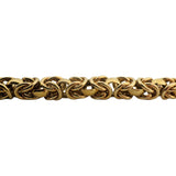 14k Yellow Gold 18.4g Thick 8mm Squared Byzantine Link Bracelet Italy 7.25"