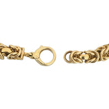 14k Yellow Gold 18.4g Thick 8mm Squared Byzantine Link Bracelet Italy 7.25"