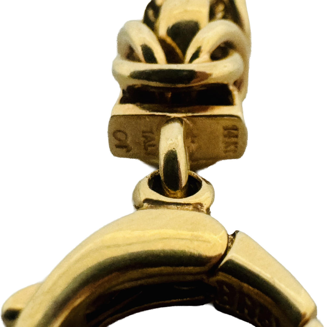14k Yellow Gold 18.4g Thick 8mm Squared Byzantine Link Bracelet Italy 7.25"