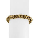 14k Yellow Gold 18.4g Thick 8mm Squared Byzantine Link Bracelet Italy 7.25"