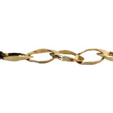 14k Yellow Gold 17.4g Ladies Hammered 10mm Abstract Oval Link Bracelet 7"