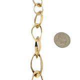 14k Yellow Gold 17.4g Ladies Hammered 10mm Abstract Oval Link Bracelet 7"