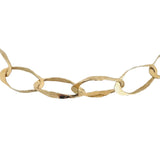 14k Yellow Gold 49.4g Long Hammered 12mm Abstract Oval Link Necklace 36"