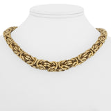 14k Yellow Gold 40.6g Thick Graduated Squared Byzantine Link Necklace Italy 17"