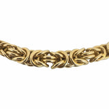 14k Yellow Gold 40.6g Thick Graduated Squared Byzantine Link Necklace Italy 17"