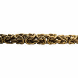 14k Yellow Gold 40.6g Thick Graduated Squared Byzantine Link Necklace Italy 17"