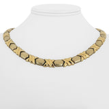 14k Yellow Gold 38.3g Ladies Fancy Hugs and Kisses XO Link Necklace 17"