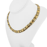 14k Yellow Gold 38.3g Ladies Fancy Hugs and Kisses XO Link Necklace 17"