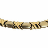 14k Yellow Gold 38.3g Ladies Fancy Hugs and Kisses XO Link Necklace 17"