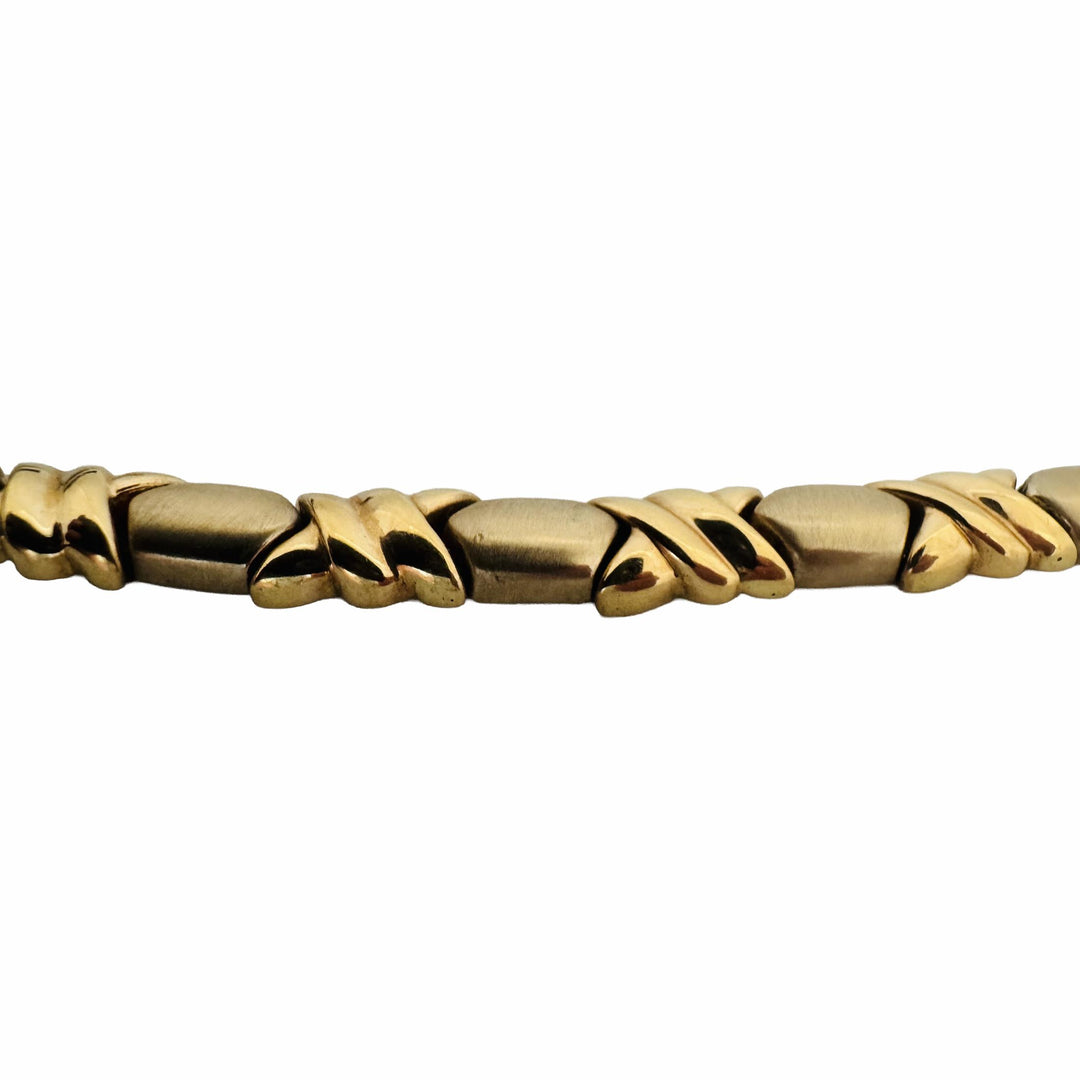 14k Yellow Gold 38.3g Ladies Fancy Hugs and Kisses XO Link Necklace 17"