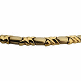 14k Yellow Gold 38.3g Ladies Fancy Hugs and Kisses XO Link Necklace 17"