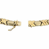 14k Yellow Gold 38.3g Ladies Fancy Hugs and Kisses XO Link Necklace 17"