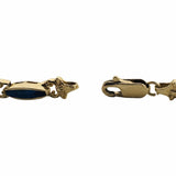 14k Yellow Gold and Opal 13g Ladies Fancy Link Bracelet 7"