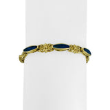14k Yellow Gold and Opal 13g Ladies Fancy Link Bracelet 7"